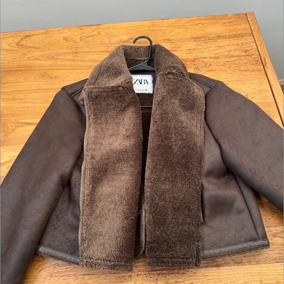 Zara DOUBLE SIDED SHORT JACKET - Brown - Picture 7 of 11